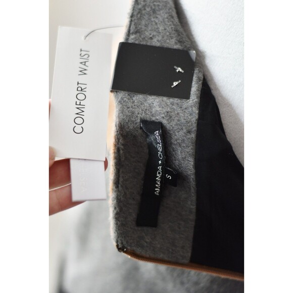 Amanda + Chelsea Pencil Skirt Woman's S Black Tan Colorblock Fuzzy Mohair NWT - Picture 7 of 9